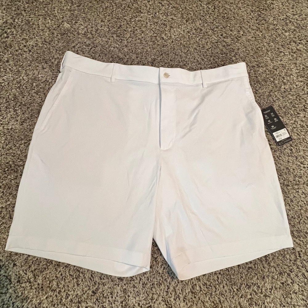 Walter Hagen Mens P11 Hagen 9" Golf Shorts White Stretch W42 MGA14411F NWT